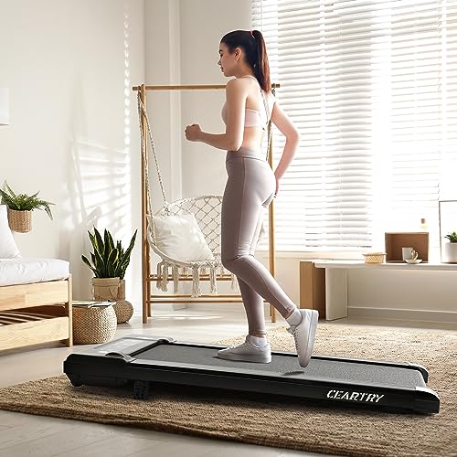 CEARTRY Treadmill with Incline, Under Desk Treadmill with 4% Incline, Walking Pad Treadmill, Incline Treadmill with 12 Preset Programs, Treadmills for Home and Office