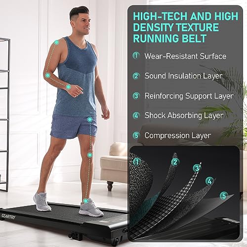 CEARTRY Treadmill with Incline, Under Desk Treadmill with 4% Incline, Walking Pad Treadmill, Incline Treadmill with 12 Preset Programs, Treadmills for Home and Office