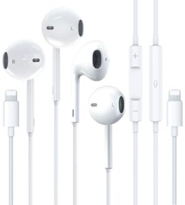 2 pack-apple earbuds for iphone headphones lightning connector [apple mfi certified] wired earphones built-in microphone & volume control compatible with iphone 14/13/12/11/xr/xs/x/7/8