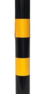 Car Parking Space Lock Bollard, High Visibility Yellow and Red Lockable Fold Down Car Parking Barrier Post, Private Car Park Driveway Guard Saver Blocker with Locking Base (Color : Black)