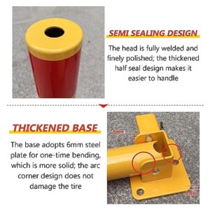 Car Parking Space Lock Bollard, High Visibility Yellow and Red Lockable Fold Down Car Parking Barrier Post, Private Car Park Driveway Guard Saver Blocker with Locking Base (Color : Black)