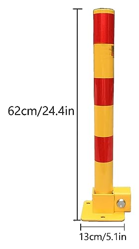 Car Parking Space Lock Bollard, High Visibility Yellow and Red Lockable Fold Down Car Parking Barrier Post, Private Car Park Driveway Guard Saver Blocker with Locking Base (Color : Black)