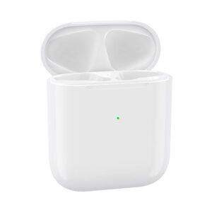 airpod charging case compatible with airpods 1&2 gen, air pods charger case replacement, 450mah wireless charging case with bluetooth pairing sync button, no earbuds, white