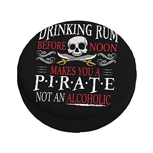 Rum Noon Pirate Drinking Funny Tire Cover Universal Fit Spare Tire Protector for Truck, SUV, Trailer, Camper, Rv