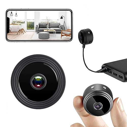 Gosuguu Mini 1080P HD Camera Wireless WiFi for Home - Security Cam Night Vision Motion Detects with 360° Adjust Snake Tube,Built-in 320mA Battery,Support 2.4GHZ WiFi