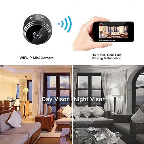 Gosuguu Mini 1080P HD Camera Wireless WiFi for Home - Security Cam Night Vision Motion Detects with 360° Adjust Snake Tube,Built-in 320mA Battery,Support 2.4GHZ WiFi