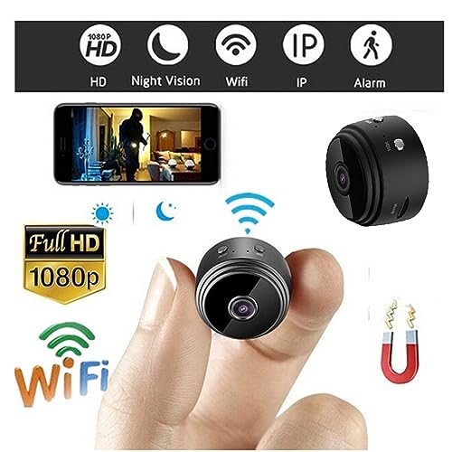 Gosuguu Mini 1080P HD Camera Wireless WiFi for Home - Security Cam Night Vision Motion Detects with 360° Adjust Snake Tube,Built-in 320mA Battery,Support 2.4GHZ WiFi