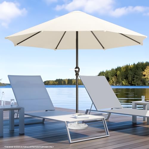 Magshion Market Umbrella 9FT Outdoor Market Patio Table Large Sun Waterproof Umbrella with Crank Lift and 8 Steel Ribs with Sturdy Pole for Garden Deck Backyard Pool