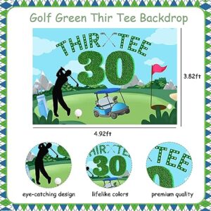 Kreatwow Golf 30th Birthday Party Decorations Green Thir Tee Backdrop Balloon Banner Cake Topper Golf Themed Cupcake Toppers for Golfer Fans Sports Themed 30th Birthday Party Supplies