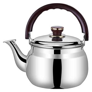 xenite classic kettle stove top whistling kettle silver camping teapot anti-scalding handle whistling kettle thick stainless steel kettles suitable for various stoves camping kettle teapots (color :