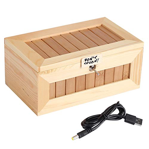 VBESTLIFE Do not Touch Useless Box, Wooden Desk Decoration Box, USB Electronic Box Toy, Surprises Most Leave Me Alone Machine, Stress Relief Toy Gift