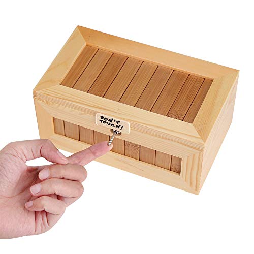 VBESTLIFE Do not Touch Useless Box, Wooden Desk Decoration Box, USB Electronic Box Toy, Surprises Most Leave Me Alone Machine, Stress Relief Toy Gift