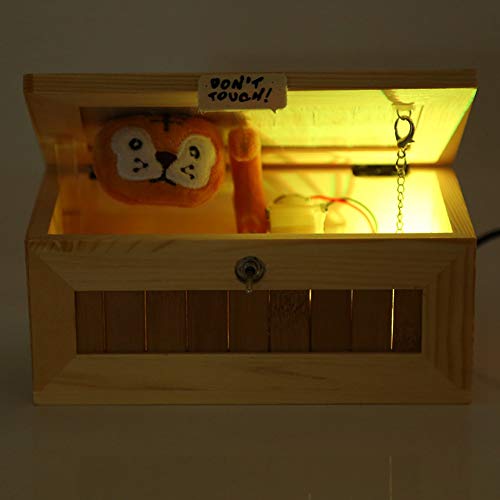 VBESTLIFE Do not Touch Useless Box, Wooden Desk Decoration Box, USB Electronic Box Toy, Surprises Most Leave Me Alone Machine, Stress Relief Toy Gift