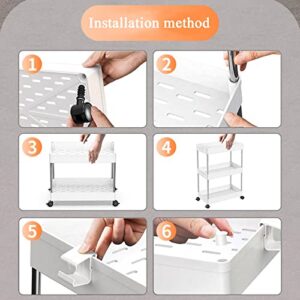 YUEGOO Kitchen Sinks Solid Under Sink Storage Rack, 2 Tier Under Bathroom Sink Organizers and Storage Multifunctional Under Cabinet Storage Rack Under Sink/White/40 * 22 * 31cm