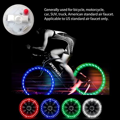 4Pcs Solar Powered Car Wheel Tyre Valve Caps Light, LED Car Wheel Hub Tire Valve Cap Light Lamp Features Solar Chargin Efficient and Environmentally Friendly