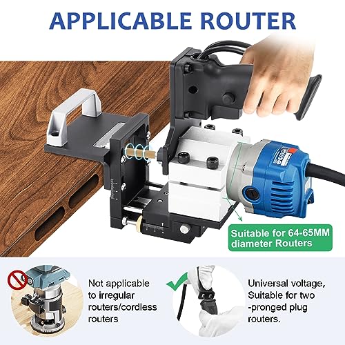 Mortising Jig 2 in 1 Invisible Fastener Slotting Bracket Mortise and Tenon Jig for Router Woodworking Slotting Locator Wood Router Base for Woodworking Furniture Splicing