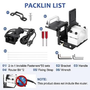 Mortising Jig 2 in 1 Invisible Fastener Slotting Bracket Mortise and Tenon Jig for Router Woodworking Slotting Locator Wood Router Base for Woodworking Furniture Splicing