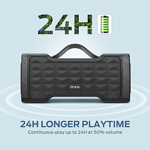 Oraolo Loud Bluetooth Speaker - Upgrade 40W Wireless Portable Large Speaker Stereo Sound, IPX6 Waterproof, Support USB/AUX Input, Built-in Mic for Home Party Outdoor