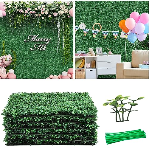 YITAHOME 12 PCS 20"x20" Artificial Grass Wall, Boxwood Hedge Wall Panels, Artificial Grass Backdrop Wall, Privacy Fence with UV Protection for Outdoor Indoor Garden Fence Backyard