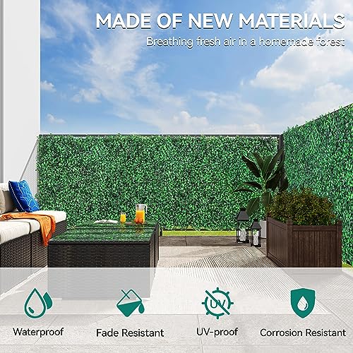 YITAHOME 12 PCS 20"x20" Artificial Grass Wall, Boxwood Hedge Wall Panels, Artificial Grass Backdrop Wall, Privacy Fence with UV Protection for Outdoor Indoor Garden Fence Backyard