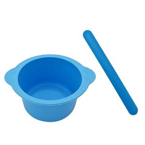 silicone wax bowl for hair removal, replacement silicone wax liner for wax warmer non-stick wax pot with wax spatula sticks(blue)