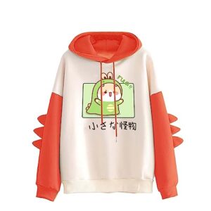 comigeewa hoodie for women lightweight,lindo dinosaurio kawaii con capucha para mujer casual animal impreso manga larga divertida sudadera vacaciones 2023,red,small