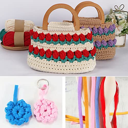 T-Shirt Yarn for Crocheting Beginners Solid Color Knitting Crochet Yarn Super Bulky T-Shirt Yarn for Crocheting Bags Blankets Cushion Stuffed Animals DIY Handmade Projects, 100g x 2 Balls