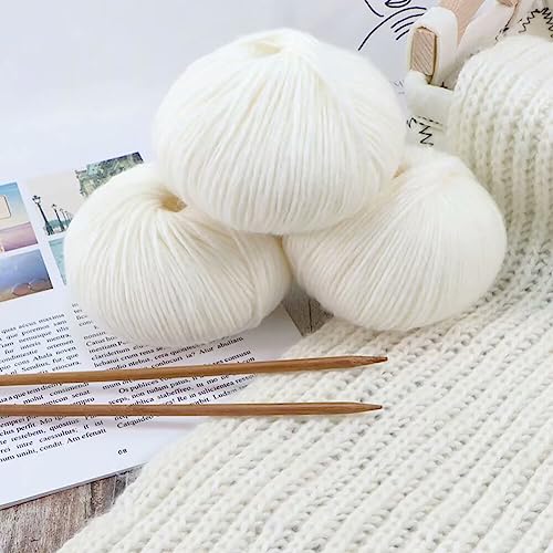 50g x 2 Balls Cotton Acrylic Yarn for Knitting & Crocheting, Soft Medium Thick Skeins Cotton Yarn for Knitting Clothes Hats Sweaters Dolls