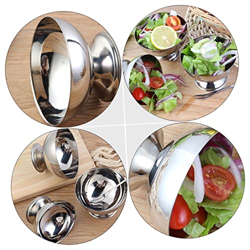 KJHBV 1pc Stainless Steel Dessert Cup Fruit Containers Refrigerator Containers Small Glass Containers Wedding Tumbler Metal Sauce Cup Footed Trifle Bowl Salad Cup Household Tableware Mug