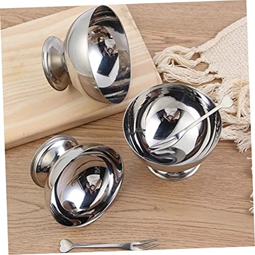 KJHBV 1pc Stainless Steel Dessert Cup Fruit Containers Refrigerator Containers Small Glass Containers Wedding Tumbler Metal Sauce Cup Footed Trifle Bowl Salad Cup Household Tableware Mug