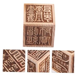 SEWACC Wooden Six Sided Seal Home Goods Decor Desktop Decor Wooden Stamps Wooden Seal Stamp Tabletop Chinese Seal Decorative Buddha Sturdy Buddha Stamp Reusable Buddha Stamp Chinese Stamp