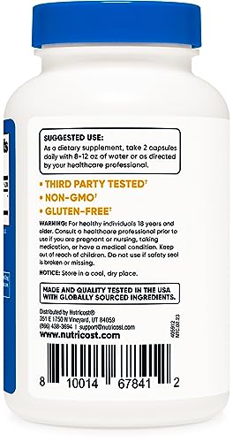 Nutricost Citrus Bergamot Capsules 12,000mg, 120 Capsules - Potent 25:1 Bergamot Extract - 60 Servings, Gluten Free, Vegan Friendly & Non-GMO Supplement