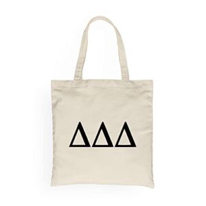 cavas tote bag of tri delta letter - heavy duty canvas large messenger grocery reusable bag for women men unisex kid - yoga, beach, lunch, laundry, travel, organizer, cosmetic, wine bictote918130726