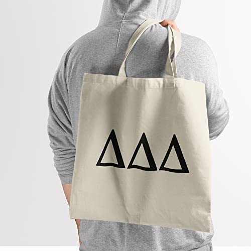 Cavas Tote Bag Of Tri Delta Letter - Heavy Duty Canvas Large Messenger Grocery Reusable Bag For Women Men Unisex Kid - Yoga, Beach, Lunch, Laundry, Travel, Organizer, Cosmetic, Wine BICTOTE918130726