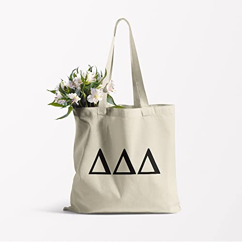 Cavas Tote Bag Of Tri Delta Letter - Heavy Duty Canvas Large Messenger Grocery Reusable Bag For Women Men Unisex Kid - Yoga, Beach, Lunch, Laundry, Travel, Organizer, Cosmetic, Wine BICTOTE918130726