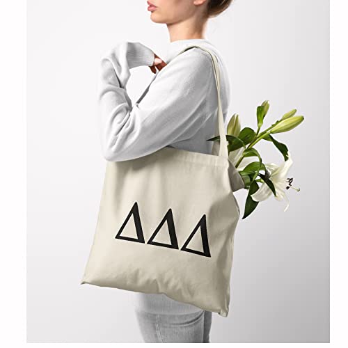 Cavas Tote Bag Of Tri Delta Letter - Heavy Duty Canvas Large Messenger Grocery Reusable Bag For Women Men Unisex Kid - Yoga, Beach, Lunch, Laundry, Travel, Organizer, Cosmetic, Wine BICTOTE918130726