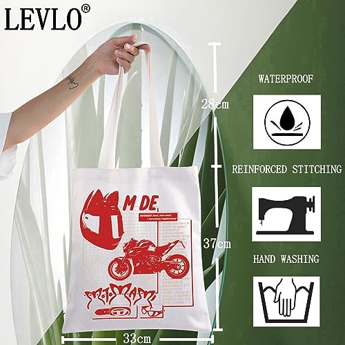 LEVLO Motomami Canvas Tote Bag Singer Song Inspired Gift Latin Music Album Shoulder Bag For Singer Fans (Motomami Tote)