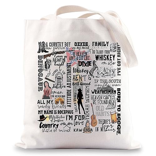 LEVLO Country Music Singer Album Tote Bag Western Country Music Lover Gift Tour Concert Merchandise For Music Fans (WHISKEY Tote)