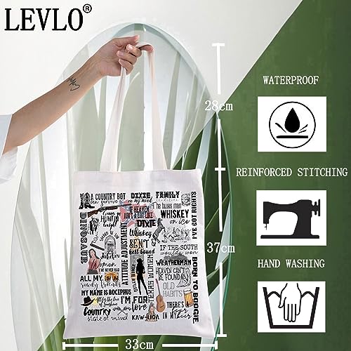 LEVLO Country Music Singer Album Tote Bag Western Country Music Lover Gift Tour Concert Merchandise For Music Fans (WHISKEY Tote)