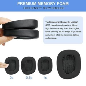 Replacement Ear Pads for Logitech G533 G633 G935, GVOEARS Cooling Gel Ear Cushions for Logitech G231 G433 G533 G633 G635 G933 G935 Gaming Headphones with Thick and Soft Foam (Black)