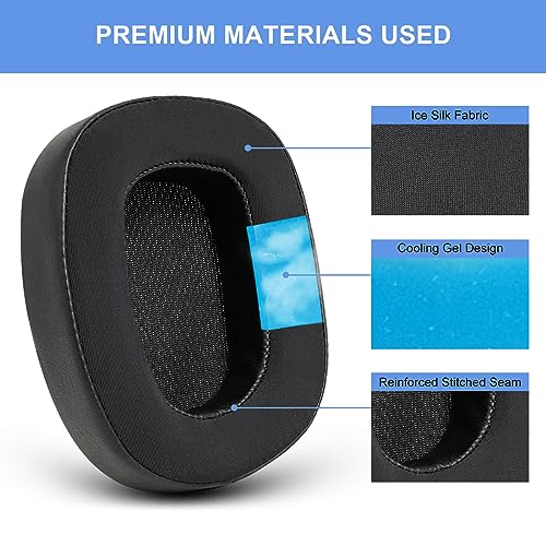 Replacement Ear Pads for Logitech G533 G633 G935, GVOEARS Cooling Gel Ear Cushions for Logitech G231 G433 G533 G633 G635 G933 G935 Gaming Headphones with Thick and Soft Foam (Black)