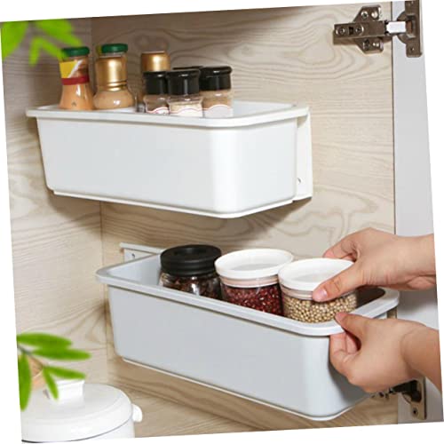 Hemoton pull-out storage box storage drawers organizer bathroom rack organizer makeup containers bathroom cabinet organizer shelf organizer under sink organizer wall mount tissue case pp