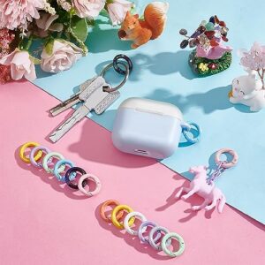 PH PandaHall Spring O Rings, 18pcs 9 Colors 20mm Trigger Round Snap Buckle Dazzling Alloy Spring Keyring Buckle Snap Hooks Connector Rings O Rings Buckles for DIY Keychains Bag Purse Handbag Jewelry