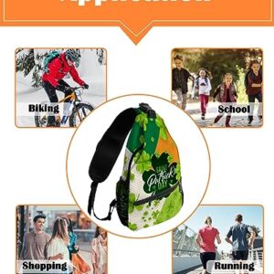 Prime Leader Sling Bag Crossbody Sling Backpack St. Patrick'S Day Clover Waterproof Chest Bag Daypack Shoulder Bag for Hiking Walking Travel