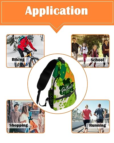 Prime Leader Sling Bag Crossbody Sling Backpack St. Patrick'S Day Clover Waterproof Chest Bag Daypack Shoulder Bag for Hiking Walking Travel