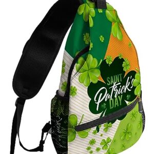 Prime Leader Sling Bag Crossbody Sling Backpack St. Patrick'S Day Clover Waterproof Chest Bag Daypack Shoulder Bag for Hiking Walking Travel