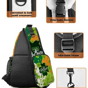 Prime Leader Sling Bag Crossbody Sling Backpack St. Patrick'S Day Clover Waterproof Chest Bag Daypack Shoulder Bag for Hiking Walking Travel