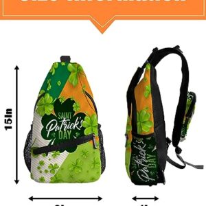 Prime Leader Sling Bag Crossbody Sling Backpack St. Patrick'S Day Clover Waterproof Chest Bag Daypack Shoulder Bag for Hiking Walking Travel