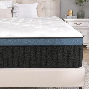 verhope full size mattress,14 inch full mattress in a box,motion isolation with individually pocket spring,medium firm memory foam hybrid mattress,edge support,certipur-us