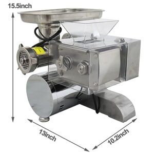 TECHTONGDA Electric Meat Cutter Slicer Grinder Crusher Commercial Shredded Diced for Steak Beef Pork 5mm Cutter and 6mm Plate for Grinder